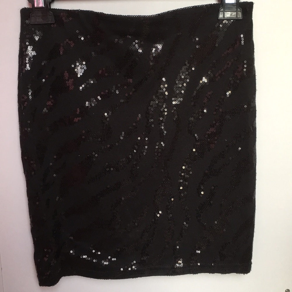 Aqua black sequined miniskirt